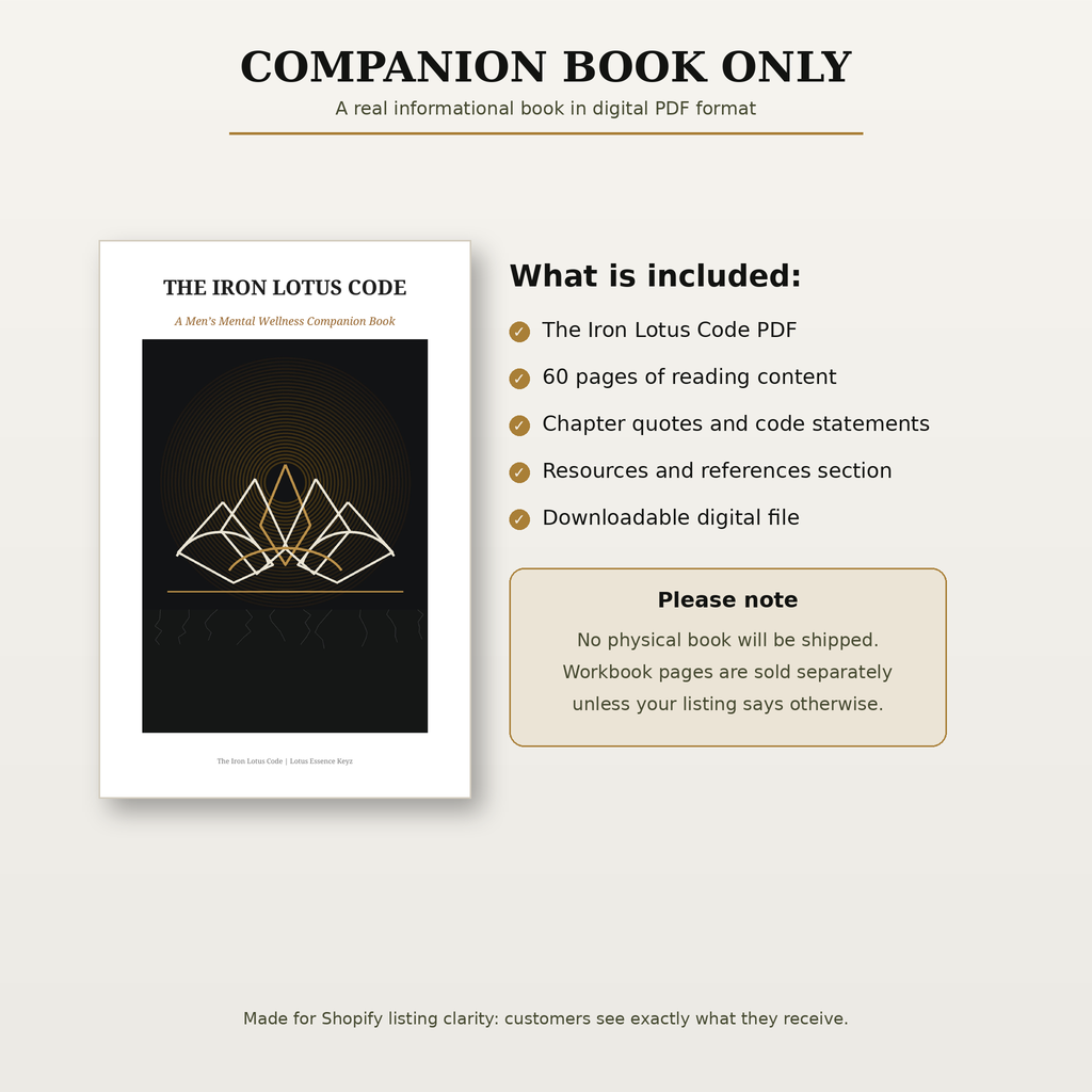 The Iron Lotus Code: A Men's Mental Health Wellness Companion Book