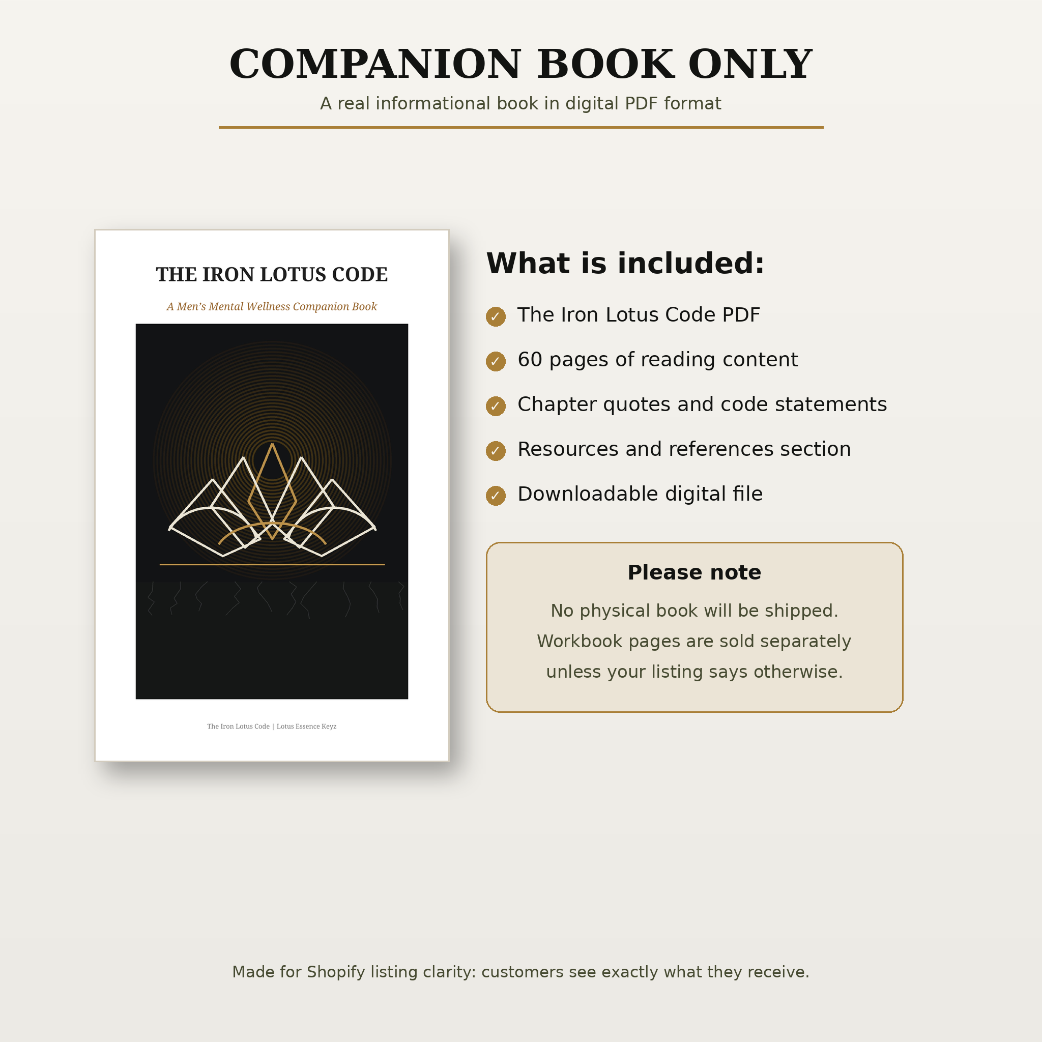 The Iron Lotus Code: A Men's Mental Health Wellness Companion Book