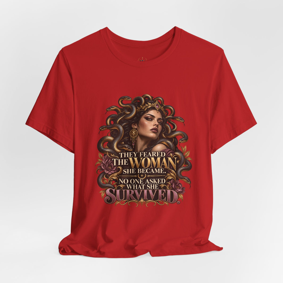Empowered Woman Graphic Tee — "They Feared the Woman She Became" Inspirational T‑Shirt
