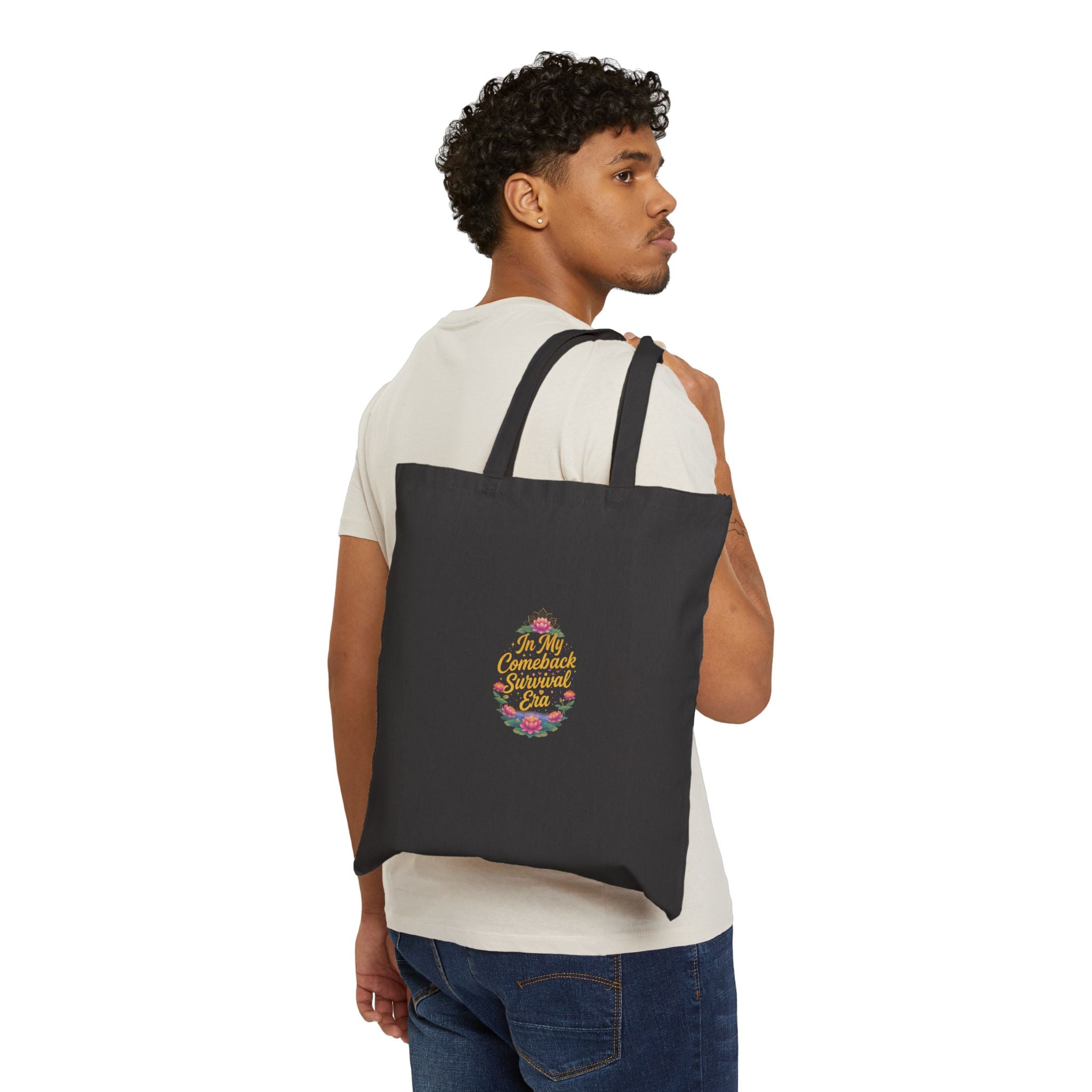Lotus Essence Keyz Healing Journey Cotton Canvas Tote — Meditation, Yoga & Journaling Carry-All