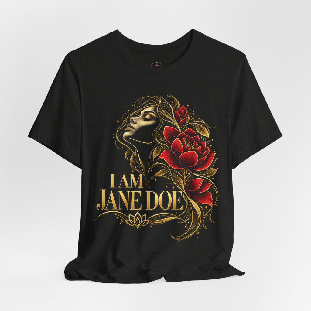 I Am Jane Doe Floral Portrait T-Shirt