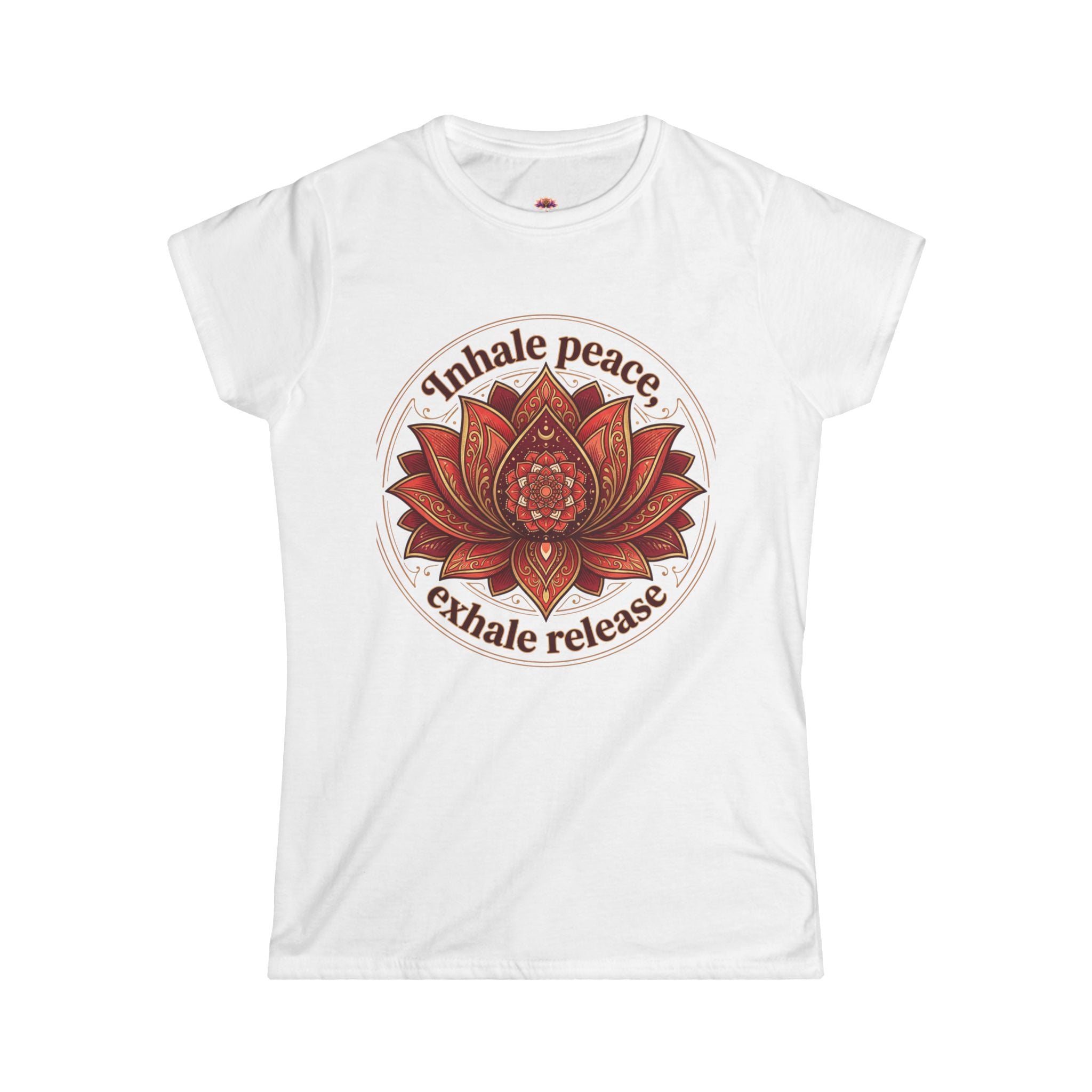Lotus Meditation Tee — "Inhale Peace, Exhale Release" Women’s Graphic Shirt