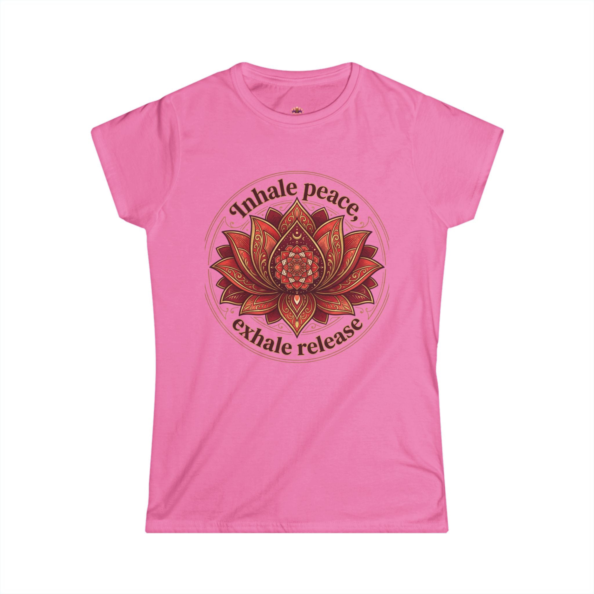 Lotus Meditation Tee — "Inhale Peace, Exhale Release" Women’s Graphic Shirt