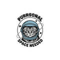 Purrsonal Space Needed Sticker | Cat Astronaut, Cute Space Cat Kiss-Cut