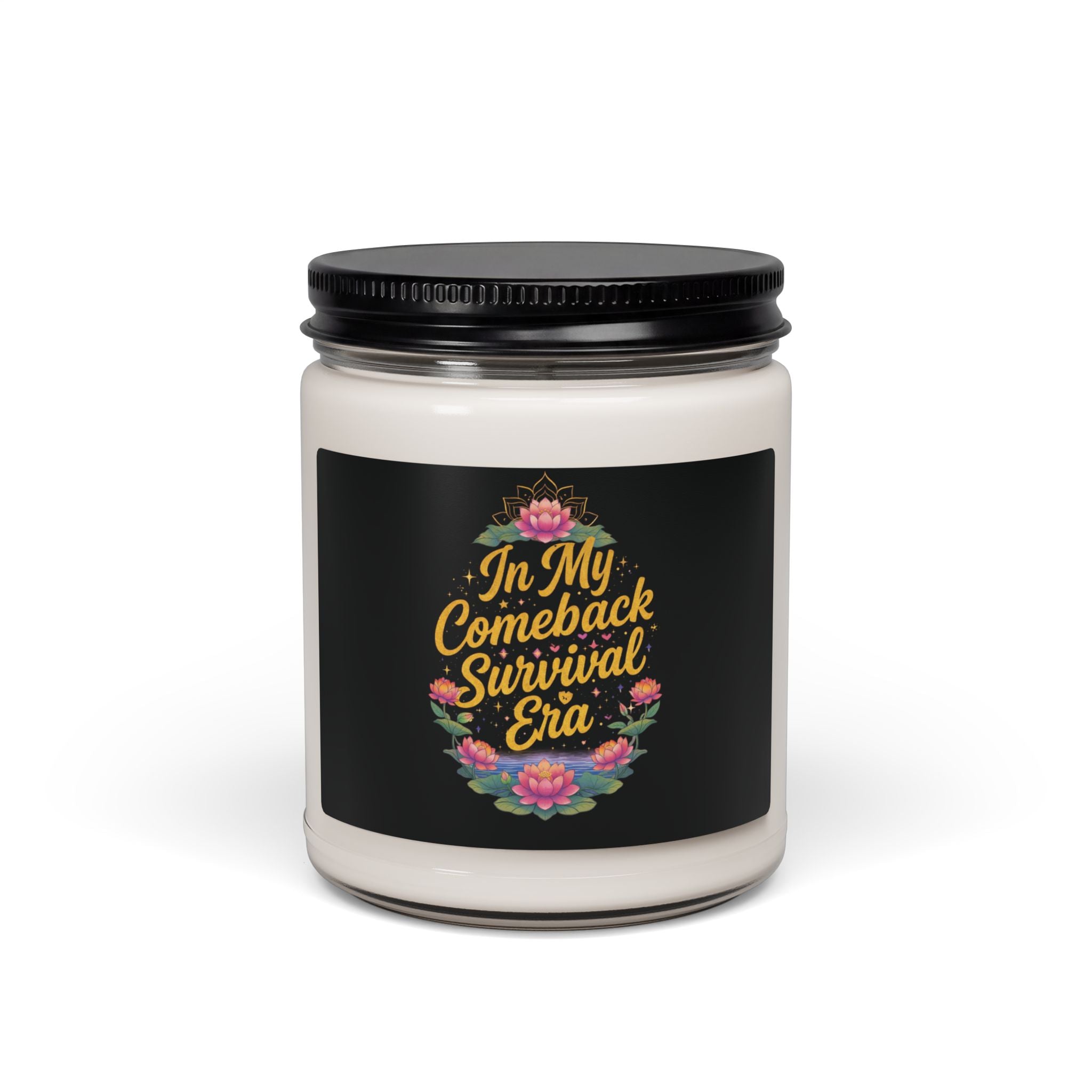 Lotus Essence Keyz Scented Soy Candle — 9oz Aromatherapy Candle for Healing & Mindful Journey